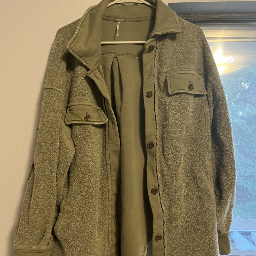 Free people - ruby jacket - dirty olive - size small. Worn less than 10 times